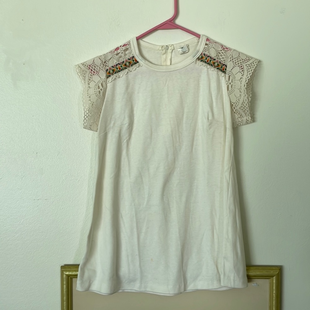 1970s Motherhood maternity crotchet embroidered top size medium